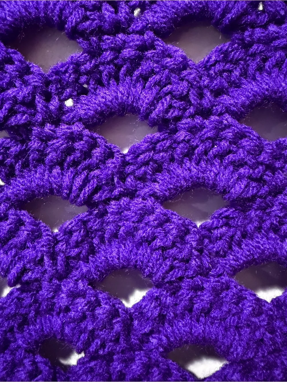 Handmade Purple Crochet Photo Display Wall Hanging Boho Decor